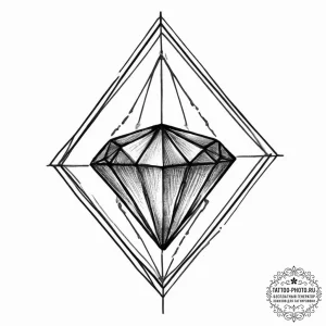 Tattoo sketch diamond, ink illustration for t... - эскиз тату (№1756920716_0, 03.09.2025 17:31) — tattoo-photo.ru