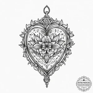 Tattoo sketch locket photo tattoo, tattoo fla... - эскиз тату (№1756922076_0, 03.09.2025 17:54) — tattoo-photo.ru