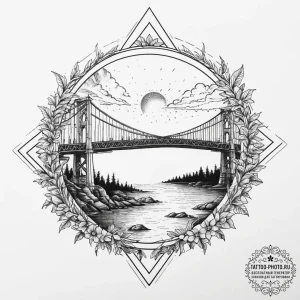 Tattoo sketch rainbow bridge, tattoo flash sh... - эскиз тату (№1756922270_0, 03.09.2025 17:57) — tattoo-photo.ru