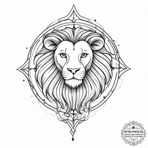 Tattoo sketch leo zodiac symbol, tattoo line... - эскиз тату (№1756923242_0, 03.09.2025 18:14) — tattoo-photo.ru