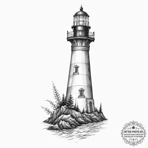 Tattoo sketch lighthouse, tattoo sketch desig... - эскиз тату (№1756923631_0, 03.09.2025 18:20) — tattoo-photo.ru