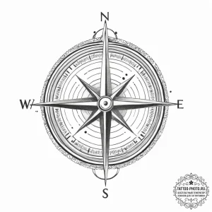 Tattoo sketch compass - эскиз тату (№1756924607_0, 03.09.2025 18:36) — tattoo-photo.ru