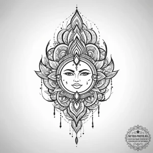 Tattoo sketch kalashtar, tattoo line art, new... - эскиз тату (№1756927722_0, 03.09.2025 19:28) — tattoo-photo.ru