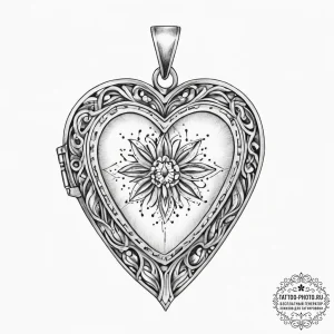 Tattoo sketch locket photo tattoo - эскиз тату (№1756929669_0, 03.09.2025 20:01) — tattoo-photo.ru