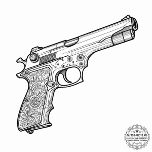 Tattoo sketch machine gun kelly with a gun, t... - эскиз тату (№1756930250_0, 03.09.2025 20:10) — tattoo-photo.ru