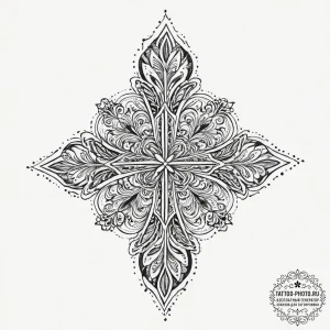 Tattoo sketch slavic embroidery pattern with... - эскиз тату (№1756934443_0, 03.09.2025 21:20) — tattoo-photo.ru