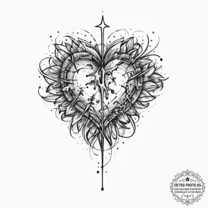 Tattoo sketch cosmic heart, tattoo flash shee... - эскиз тату (№1756935232_0, 03.09.2025 21:33) — tattoo-photo.ru