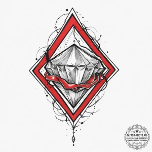 Tattoo sketch diamond, tattoo line art, new s... - эскиз тату (№1756938384_0, 03.09.2025 22:26) — tattoo-photo.ru