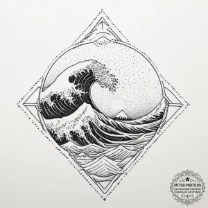Tattoo sketch ocean waves, tattoo sketch desi... - эскиз тату (№1756939764_0, 03.09.2025 22:49) — tattoo-photo.ru
