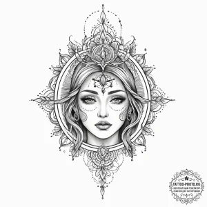Tattoo sketch spiritual scene, ink illustrati... - эскиз тату (№1756941933_0, 03.09.2025 23:25) — tattoo-photo.ru