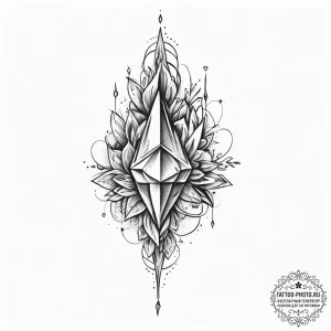 Tattoo sketch crystal, tattoo sketch design,... - эскиз тату (№1756942130_0, 03.09.2025 23:28) — tattoo-photo.ru