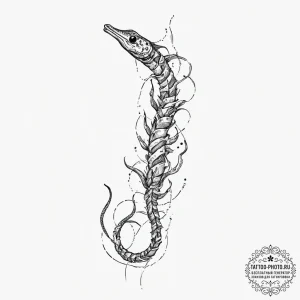 Tattoo sketch pipefish, tattoo flash sheet de... - эскиз тату (№1756942723_0, 03.09.2025 23:38) — tattoo-photo.ru