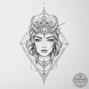 Tattoo sketch cosmic character, tattoo sketch... - эскиз тату (№1756943505_0, 03.09.2025 23:51) — tattoo-photo.ru