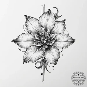 Tattoo sketch columbine flower, tattoo sketch... - эскиз тату (№1756943700_0, 03.09.2025 23:55) — tattoo-photo.ru