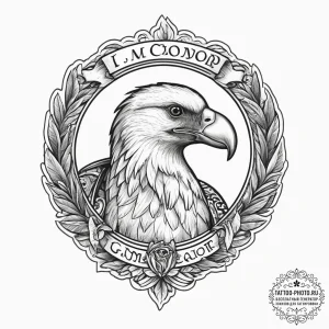 Tattoo sketch puns a condor that says "i'm a... - эскиз тату (№1757001286_0, 04.09.2025 15:54) — tattoo-photo.ru