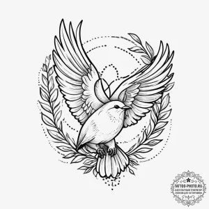 Tattoo sketch dove of peace, tattoo drawing o... - эскиз тату (№1757001484_0, 04.09.2025 15:58) — tattoo-photo.ru