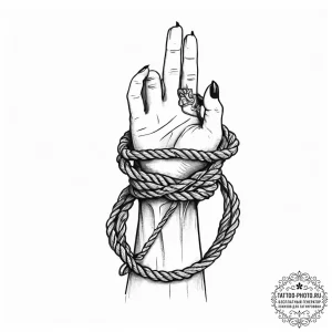 Tattoo sketch hands with a rope, tattoo sketc... - эскиз тату (№1757002278_0, 04.09.2025 16:11) — tattoo-photo.ru