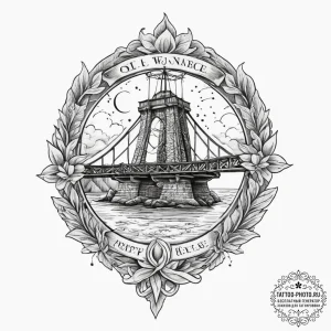 Tattoo sketch spiritual bridge, tattoo line a... - эскиз тату (№1757002873_0, 04.09.2025 16:21) — tattoo-photo.ru