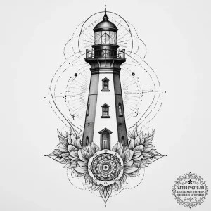 Tattoo sketch lighthouse, artistic tattoo ske... - эскиз тату (№1757003260_0, 04.09.2025 16:27) — tattoo-photo.ru