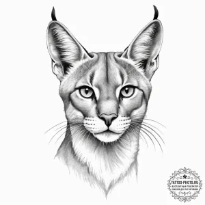 Tattoo sketch caracal - эскиз тату (№1757003846_0, 04.09.2025 16:37) — tattoo-photo.ru