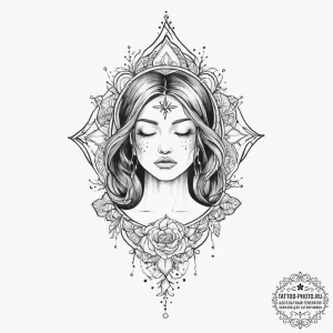 Tattoo sketch holy narrative, tattoo line art... - эскиз тату (№1757004042_0, 04.09.2025 16:40) — tattoo-photo.ru
