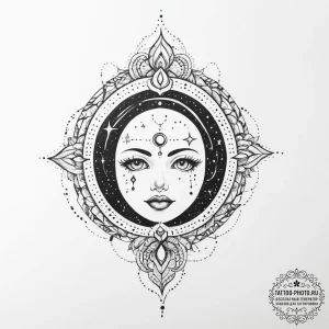 Tattoo sketch cosmic soul - эскиз тату (№1757004429_0, 04.09.2025 16:47) — tattoo-photo.ru