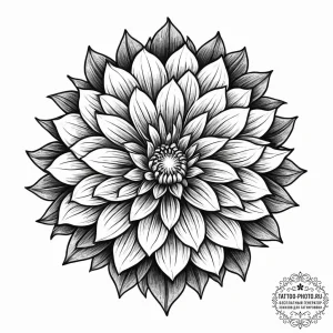 Tattoo sketch dahlia, ink illustration for ta... - эскиз тату (№1757005624_0, 04.09.2025 17:07) — tattoo-photo.ru