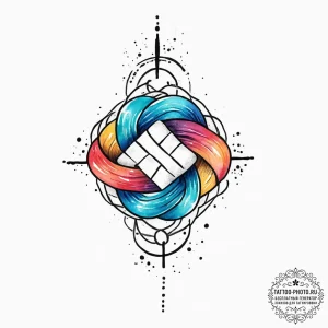 Tattoo sketch hands with a knot, tattoo flash... - эскиз тату (№1757006207_0, 04.09.2025 17:16) — tattoo-photo.ru