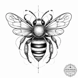 Tattoo sketch digger bee, concept art for tat... - эскиз тату (№1757007205_0, 04.09.2025 17:33) — tattoo-photo.ru