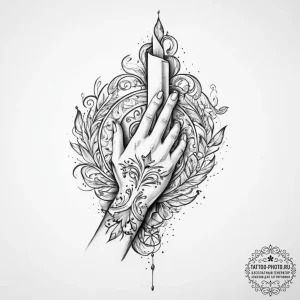 Tattoo sketch hands with a scroll - эскиз тату (№1757009774_0, 04.09.2025 18:16) — tattoo-photo.ru