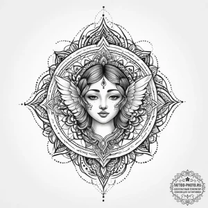 Tattoo sketch cherub, tattoo sketch design, g... - эскиз тату (№1757009973_0, 04.09.2025 18:19) — tattoo-photo.ru