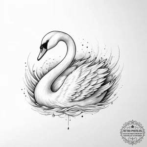 Tattoo sketch swan tattoo - эскиз тату (№1757012115_0, 04.09.2025 18:55) — tattoo-photo.ru