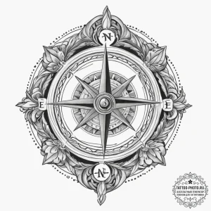Tattoo sketch compass, tattoo sketch design,... - эскиз тату (№1757014078_0, 04.09.2025 19:27) — tattoo-photo.ru