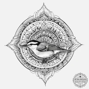 Tattoo sketch white-breasted nuthatch, tattoo... - эскиз тату (№1757019448_0, 04.09.2025 20:57) — tattoo-photo.ru