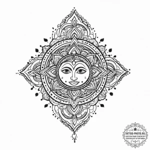 Tattoo sketch hindu symbols, tattoo sketch de... - эскиз тату (№1757020658_0, 04.09.2025 21:17) — tattoo-photo.ru