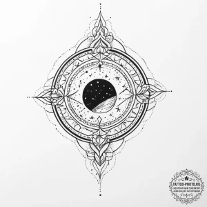 Tattoo sketch cosmic presence - эскиз тату (№1757022280_0, 04.09.2025 21:44) — tattoo-photo.ru
