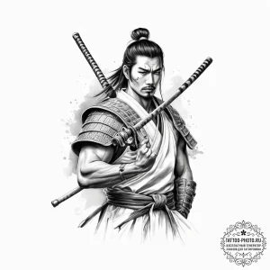 Tattoo sketch samurai - эскиз тату (№1757023487_0, 04.09.2025 22:04) — tattoo-photo.ru