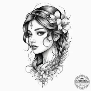 Tattoo sketch blessed self, artistic tattoo s... - эскиз тату (№1757025095_0, 04.09.2025 22:31) — tattoo-photo.ru