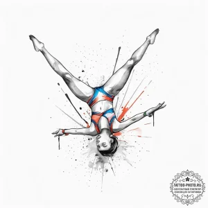 Tattoo sketch gymnastics a person on a beam,... - эскиз тату (№1757029715_0, 04.09.2025 23:48) — tattoo-photo.ru