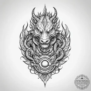 Tattoo sketch tribal дракон, tattoo sketch de... - эскиз тату (№1757029918_0, 04.09.2025 23:51) — tattoo-photo.ru