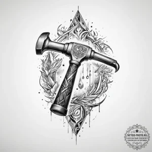 Tattoo sketch metalworking a forge and a hamm... - эскиз тату (№1757032346_0, 05.09.2025 00:32) — tattoo-photo.ru
