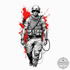 Tattoo sketch soldier with a rope, tattoo ske... - эскиз тату (№1757032942_0, 05.09.2025 00:42) — tattoo-photo.ru