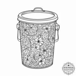 Tattoo sketch trash can with a lid, tattoo fl... - эскиз тату (№1757035547_0, 05.09.2025 01:25) — tattoo-photo.ru