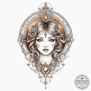 Tattoo sketch cosmic portrayal, tattoo drawin... - эскиз тату (№1757039354_0, 05.09.2025 02:29) — tattoo-photo.ru