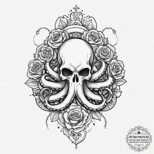 Tattoo sketch octopus, tattoo flash sheet des... - эскиз тату (№1757040227_0, 05.09.2025 02:43) — tattoo-photo.ru