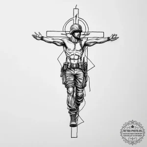 Tattoo sketch soldier with a cross, tattoo sk... - эскиз тату (№1757041663_0, 05.09.2025 03:07) — tattoo-photo.ru