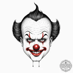 Tattoo sketch sad clown, artistic tattoo sket... - эскиз тату (№1757043183_0, 05.09.2025 03:33) — tattoo-photo.ru