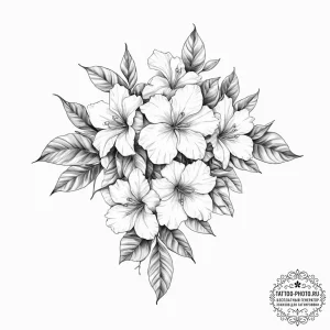 Tattoo sketch bougainvillea flower - эскиз тату (№1757047472_0, 05.09.2025 04:44) — tattoo-photo.ru
