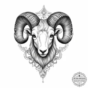 Tattoo sketch aries ram head - эскиз тату (№1757049056_0, 05.09.2025 05:10) — tattoo-photo.ru