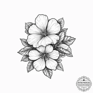 Tattoo sketch geranium, concept art for tatto... - эскиз тату (№1757049838_0, 05.09.2025 05:23) — tattoo-photo.ru
